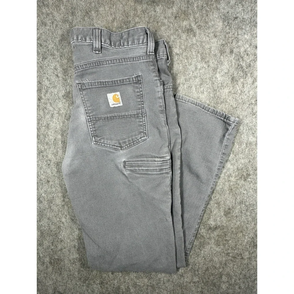 Carhartt 100631-039 Pants Mens 33x30 Gray Relaxed Fit Canvas Carpenter